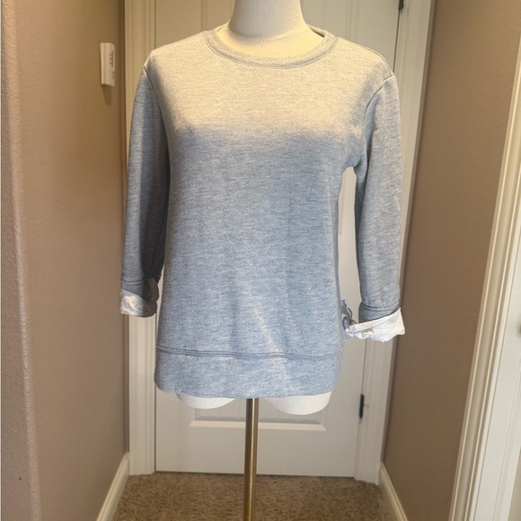 Gibson Sweaters - Gibson Gray Sweatshirt with Bow detail